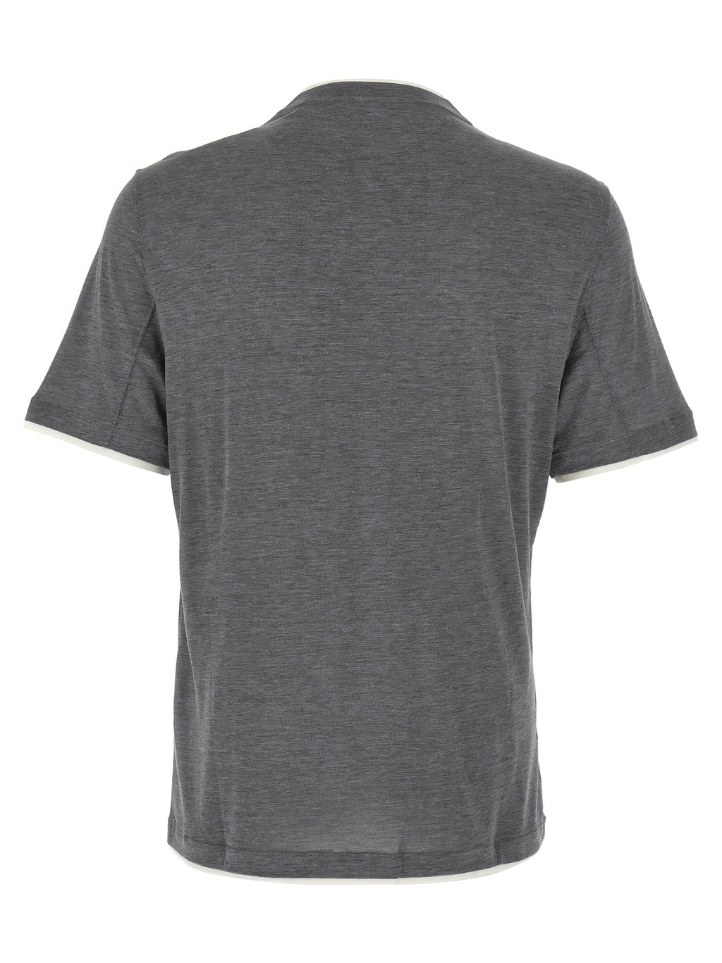 Brunello Cucinelli Gray Silk T-Shirt