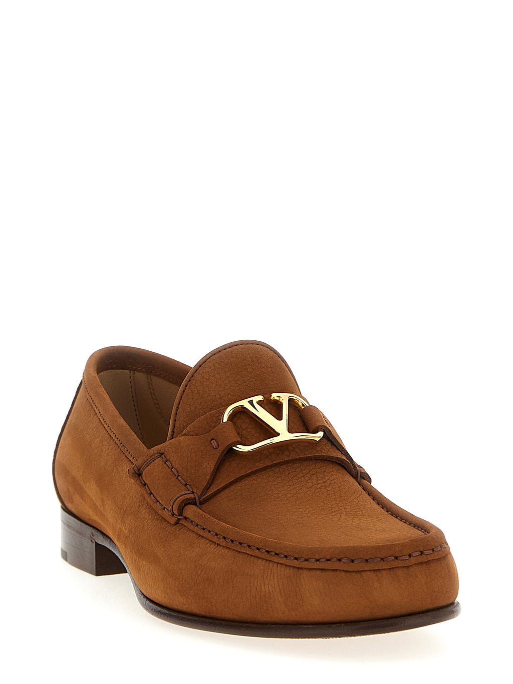 Valentino Garavani Brown Calfskin Slip-On Loafers