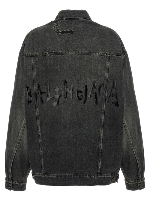 Balenciaga Jeansjacke aus grauer Baumwolle