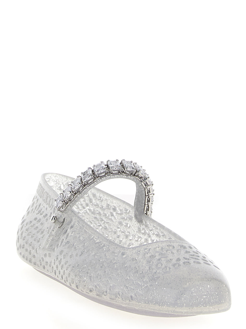 Jimmy Choo Silver Plastic Ballet Flats