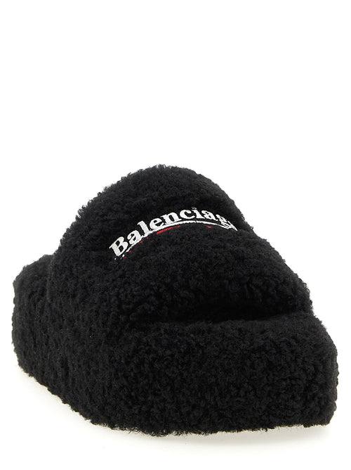 Balenciaga Schwarze Polyester-Slides