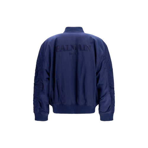 Balmain Bomber aus blauer Polyamid-Mischung