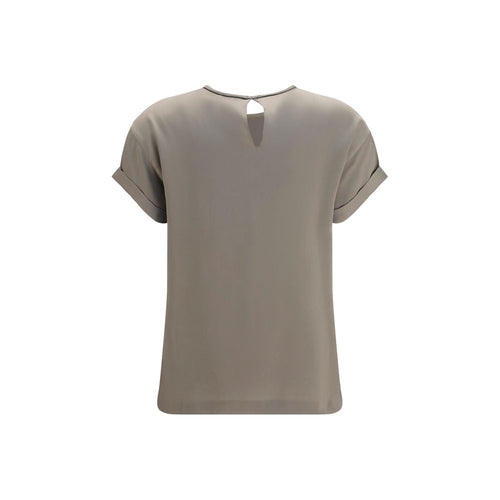Brunello Cucinelli Beige Bluse aus Elastan