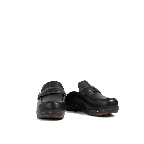Brunello Cucinelli Pantoletten aus schwarzem Leder
