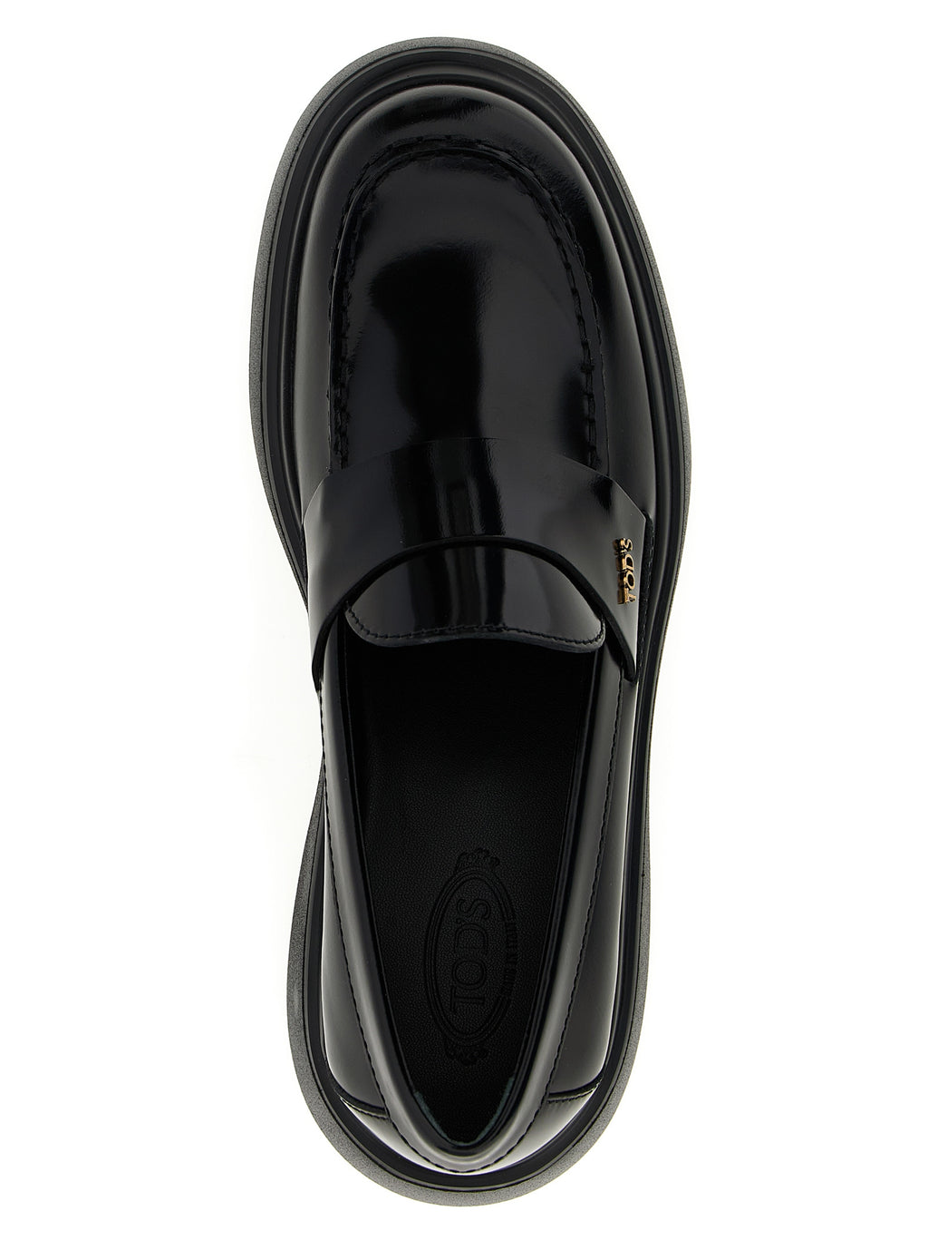 Tod's Black Calfskin Slip-On Loafers