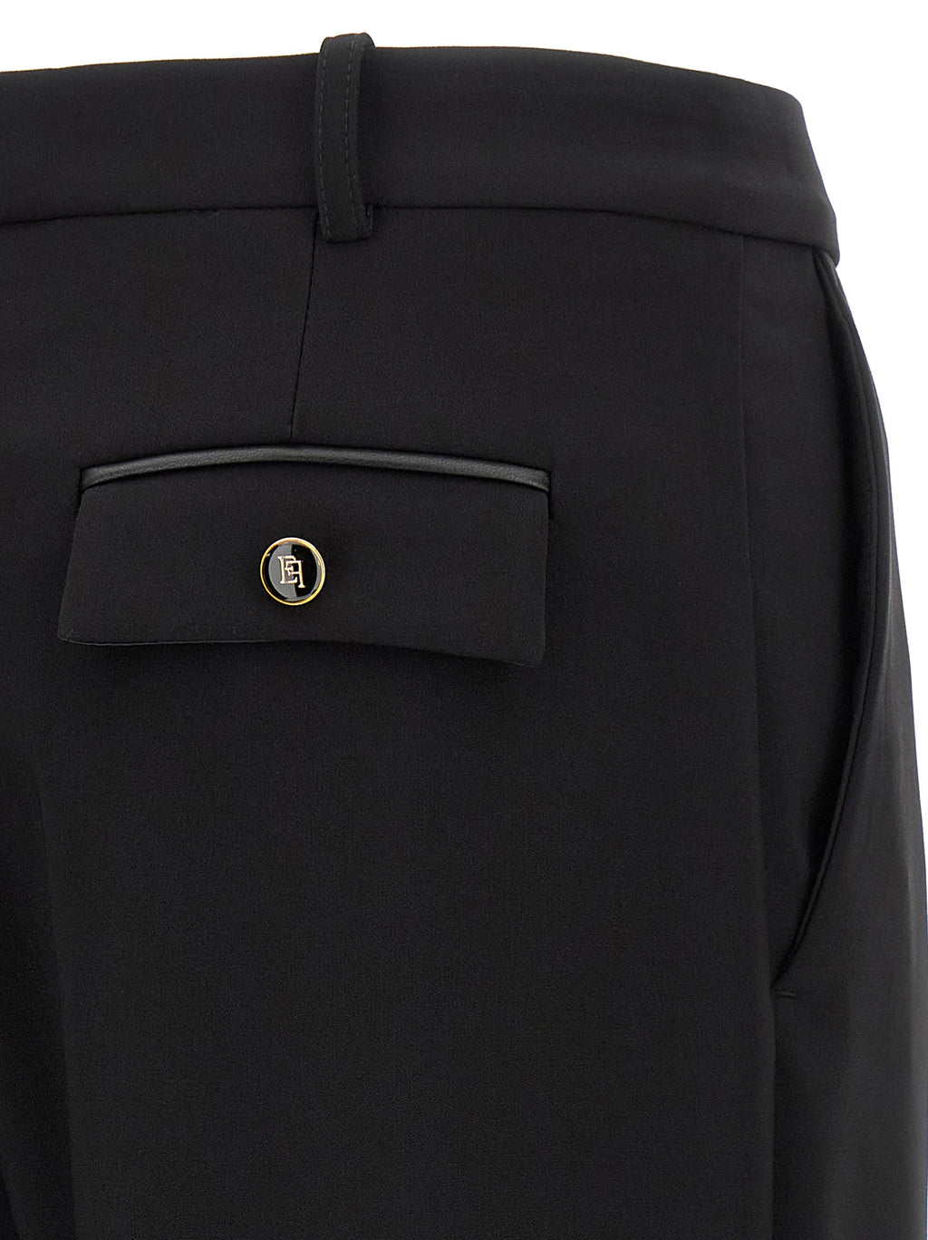 Elisabetta Franchi Black Polyester Casual Pants