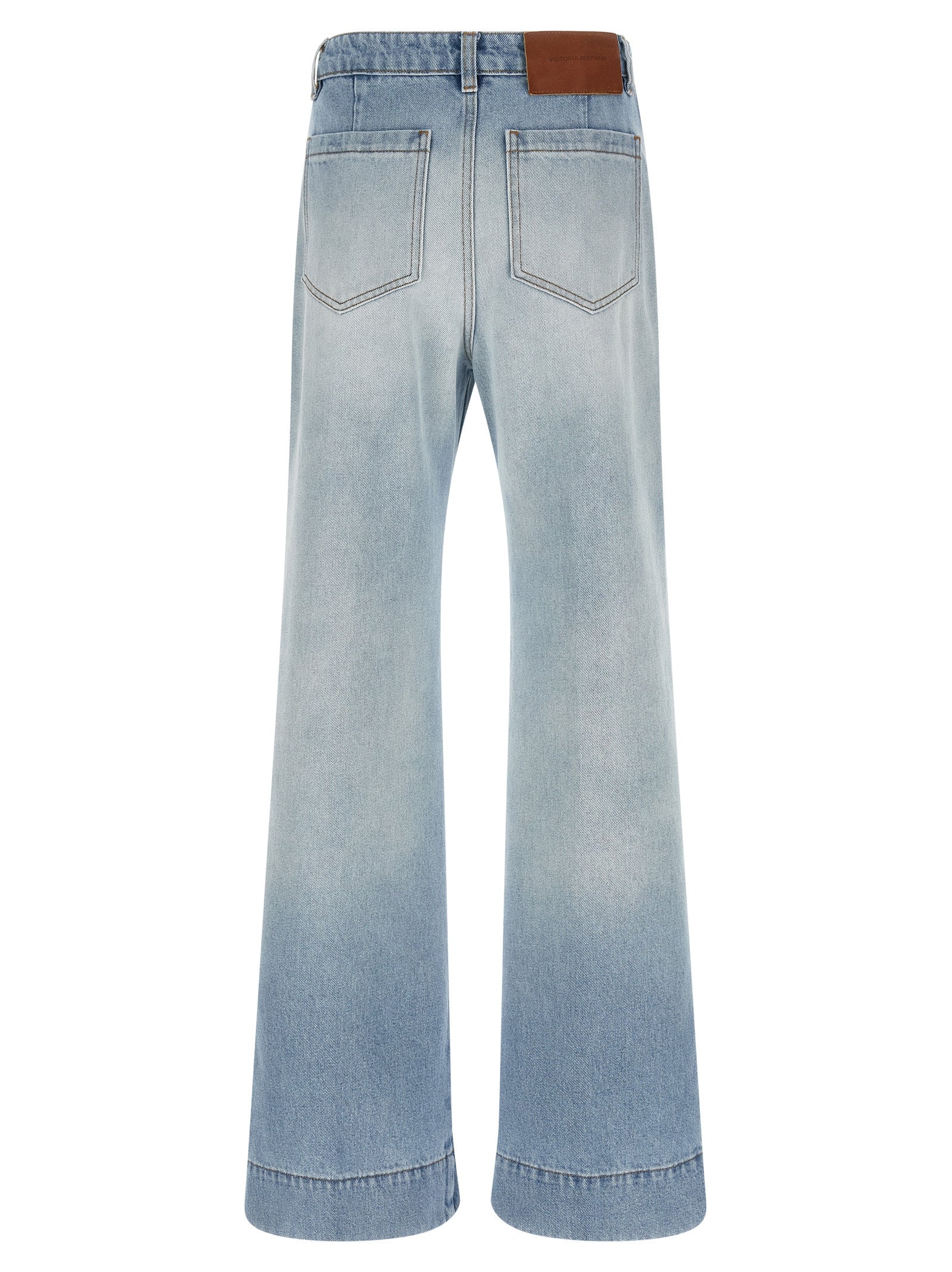 Victoria Beckham Blue Cotton Flared Jeans