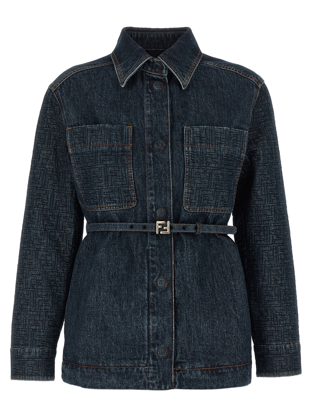Fendi Blue Cotton Denim Jacket