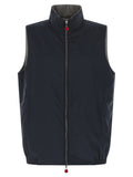 Kiton Blue Cotton Sleeveless Jacket