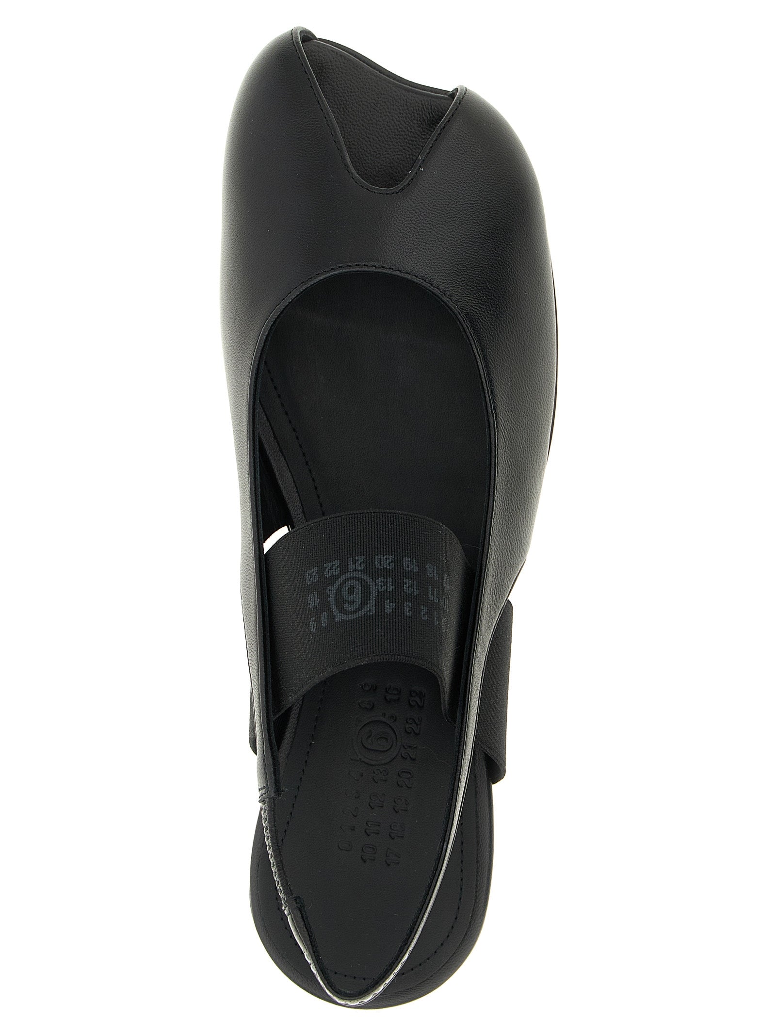 MM6 Maison Margiela Black Lamb Leather Flat Sandals