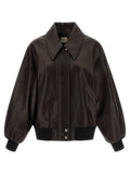Khaite Brown Lamb Leather Leather Jacket