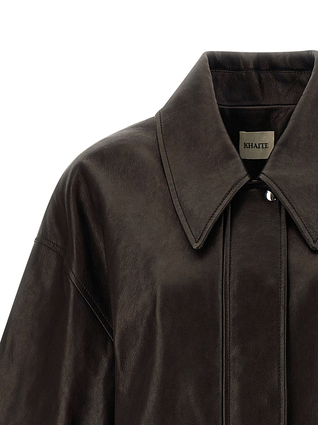 Khaite Brown Lamb Leather Leather Jacket