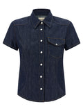 Khaite Blue Cotton Blouse