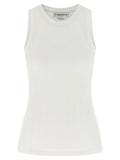 Victoria Beckham White Cotton Sleeveles T-Shirt