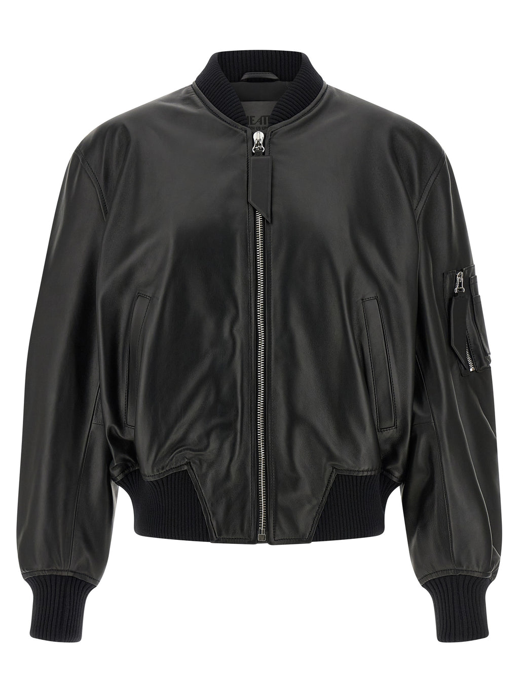 The Attico Black Lamb Leather Leather Jacket