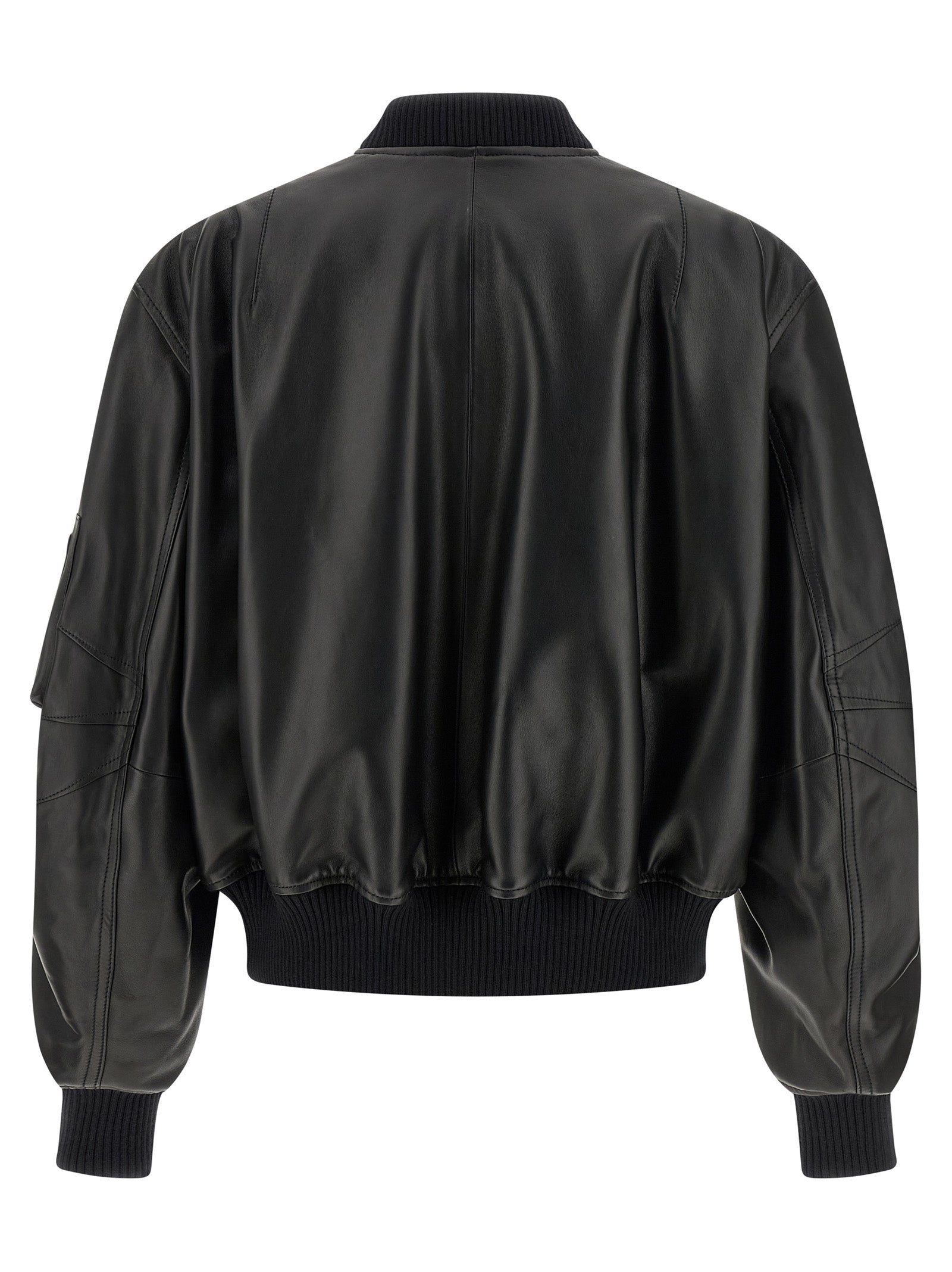 The Attico Black Lamb Leather Leather Jacket
