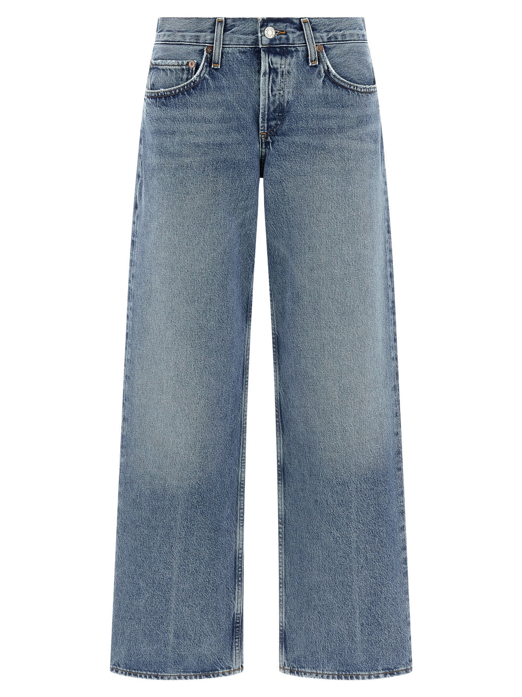 Agolde Blue Cotton Straight-Leg Jeans