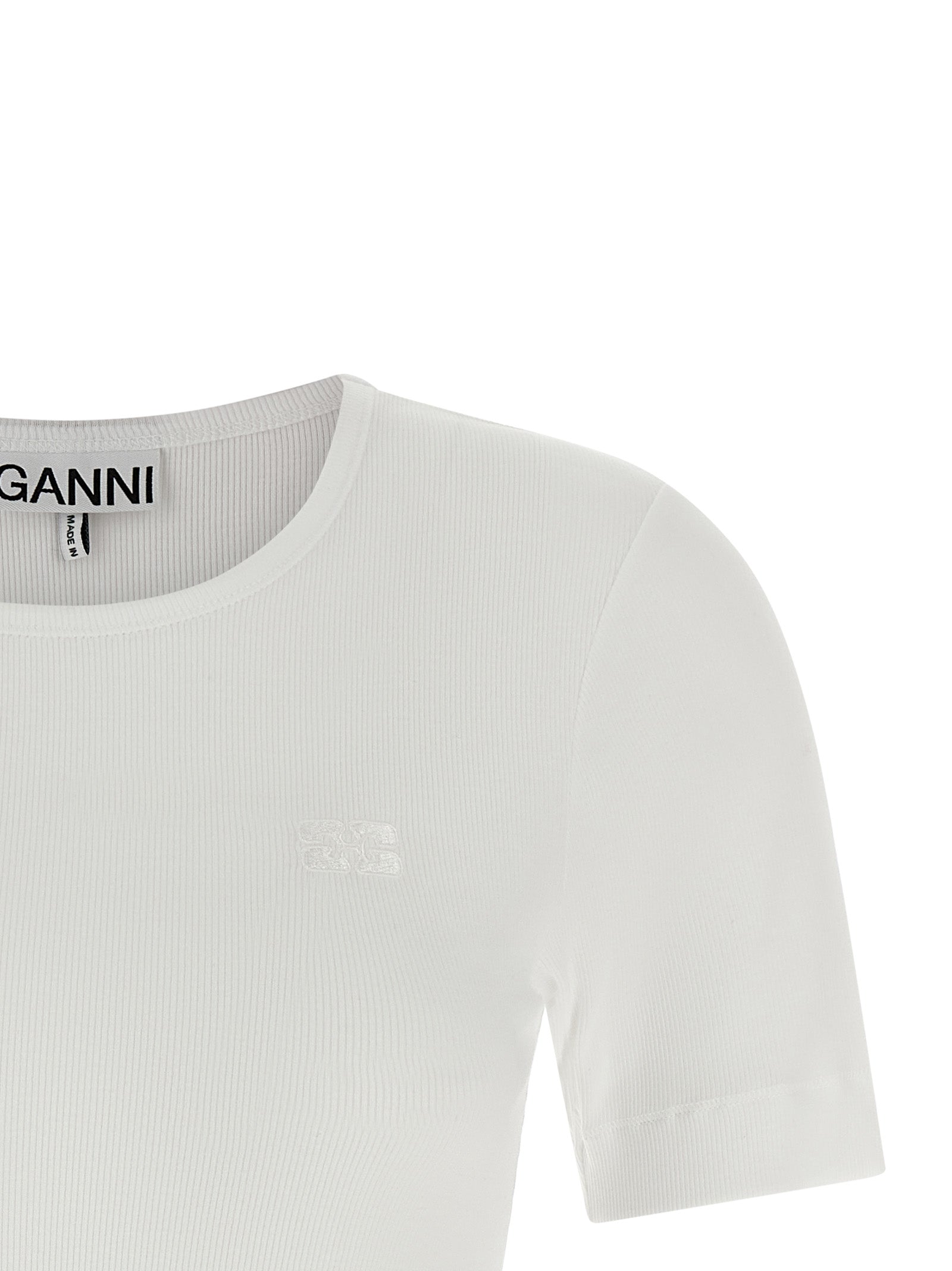 Ganni White Organic Cotton T-Shirt