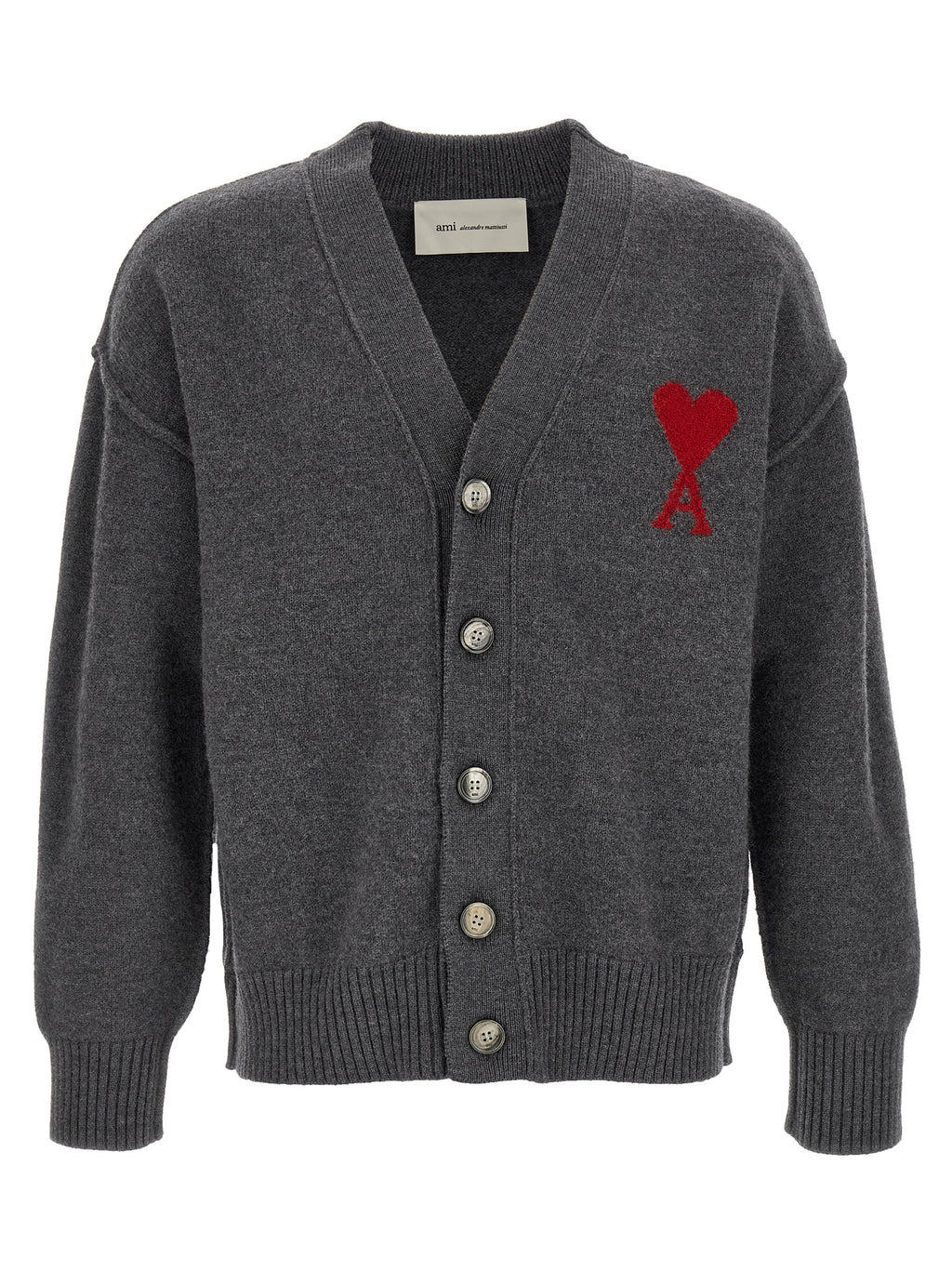 Ami Paris Gray Wool Cardigan