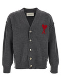 Ami Paris Gray Wool Cardigan