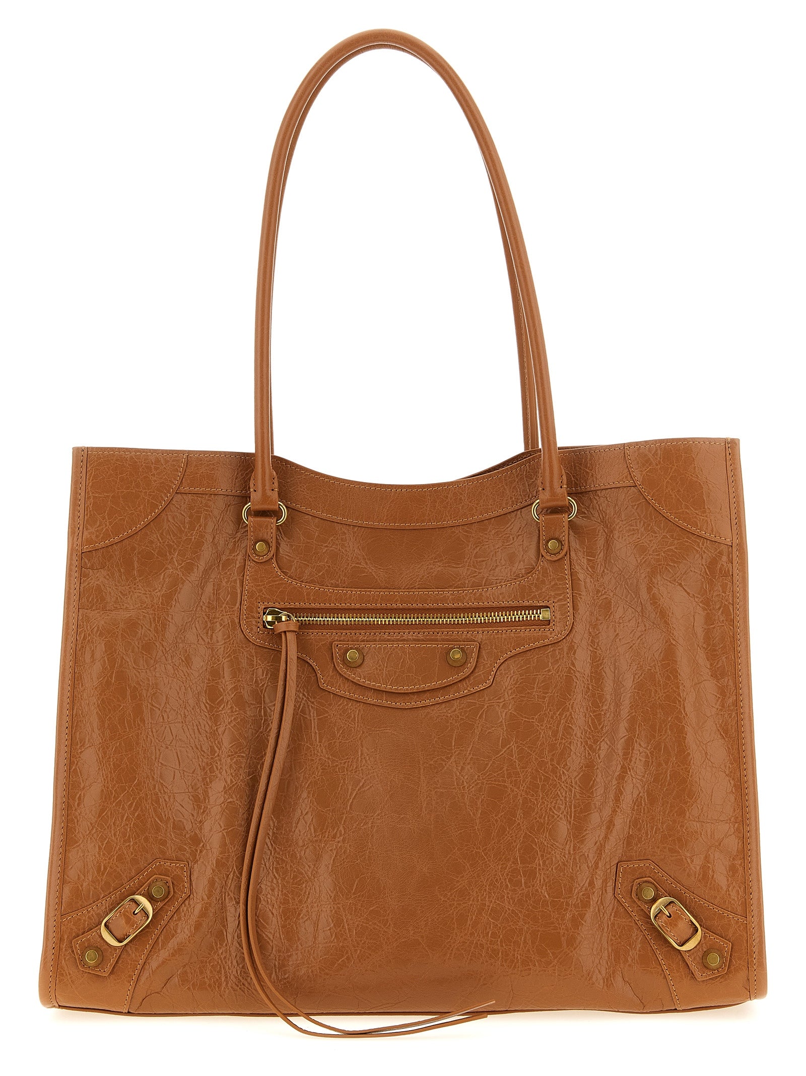 Balenciaga Brown Lamb Leather Shoulder Bag