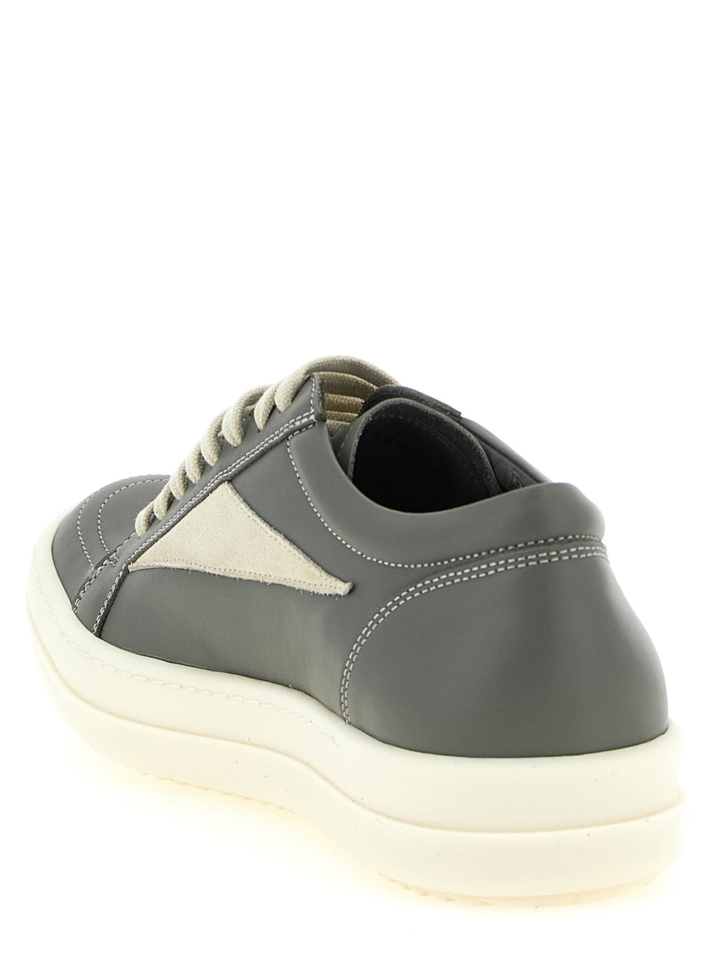 Rick Owens Gray Cowhide Low Top Sneakers