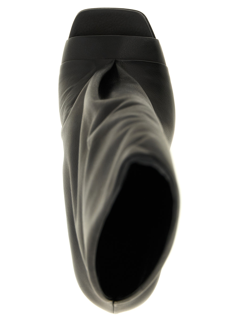 Rick Owens Black Calfskin Stiletto Heel Sandals