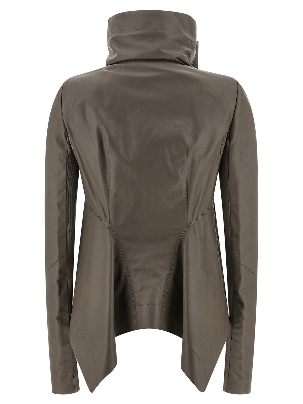 Rick Owens Gray Lamb Leather Leather Jacket