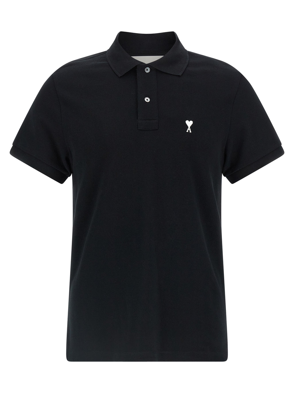 Ami Paris Black Cotton Polo Shirt