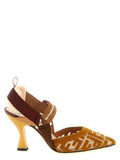 Fendi Brown Polyamide High Heel Pumps