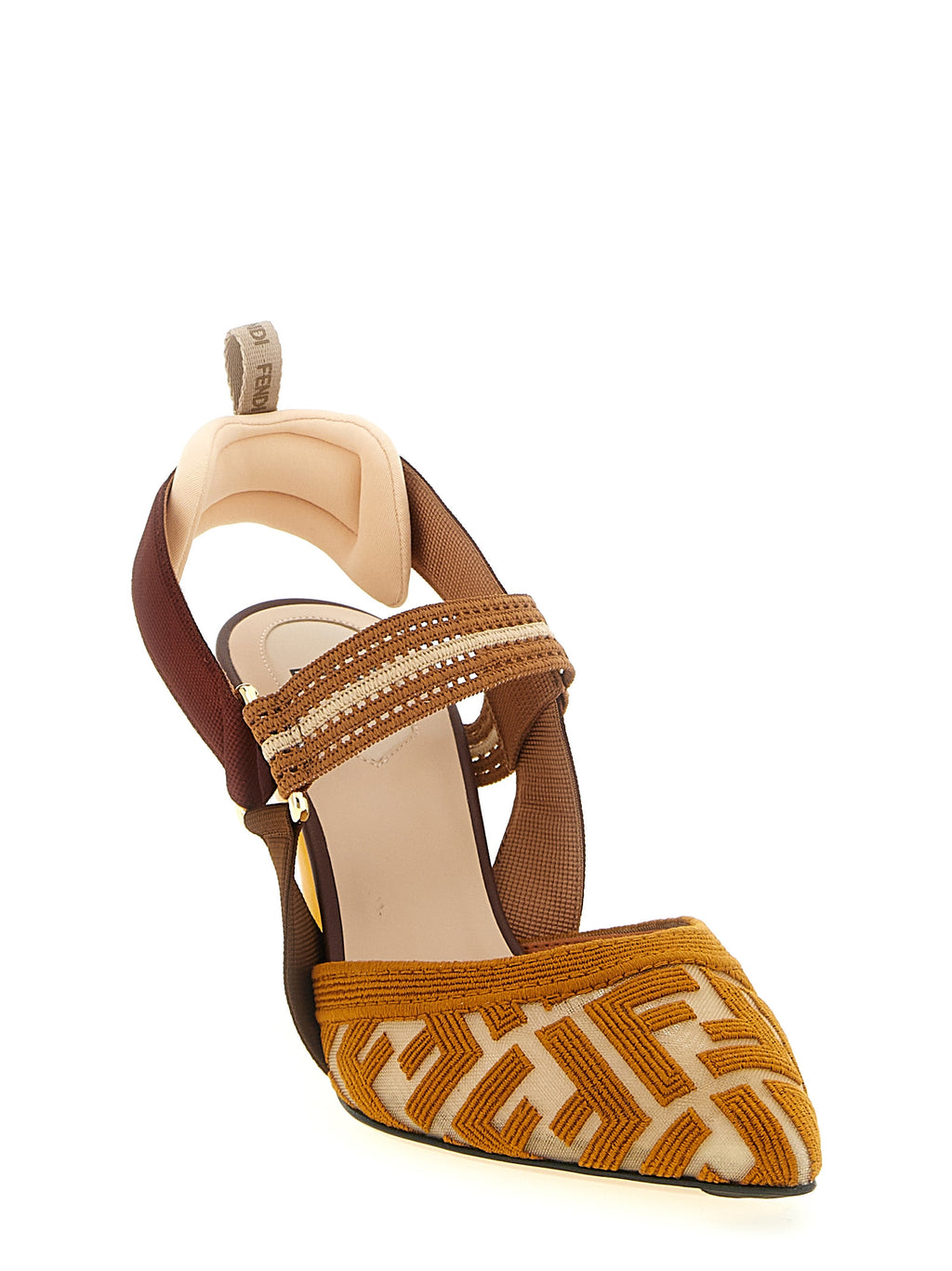 Fendi Brown Polyamide High Heel Pumps