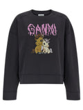 Ganni Black Organic Cotton Sweatshirt