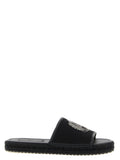 Dolce & Gabbana Black Cotton Slides