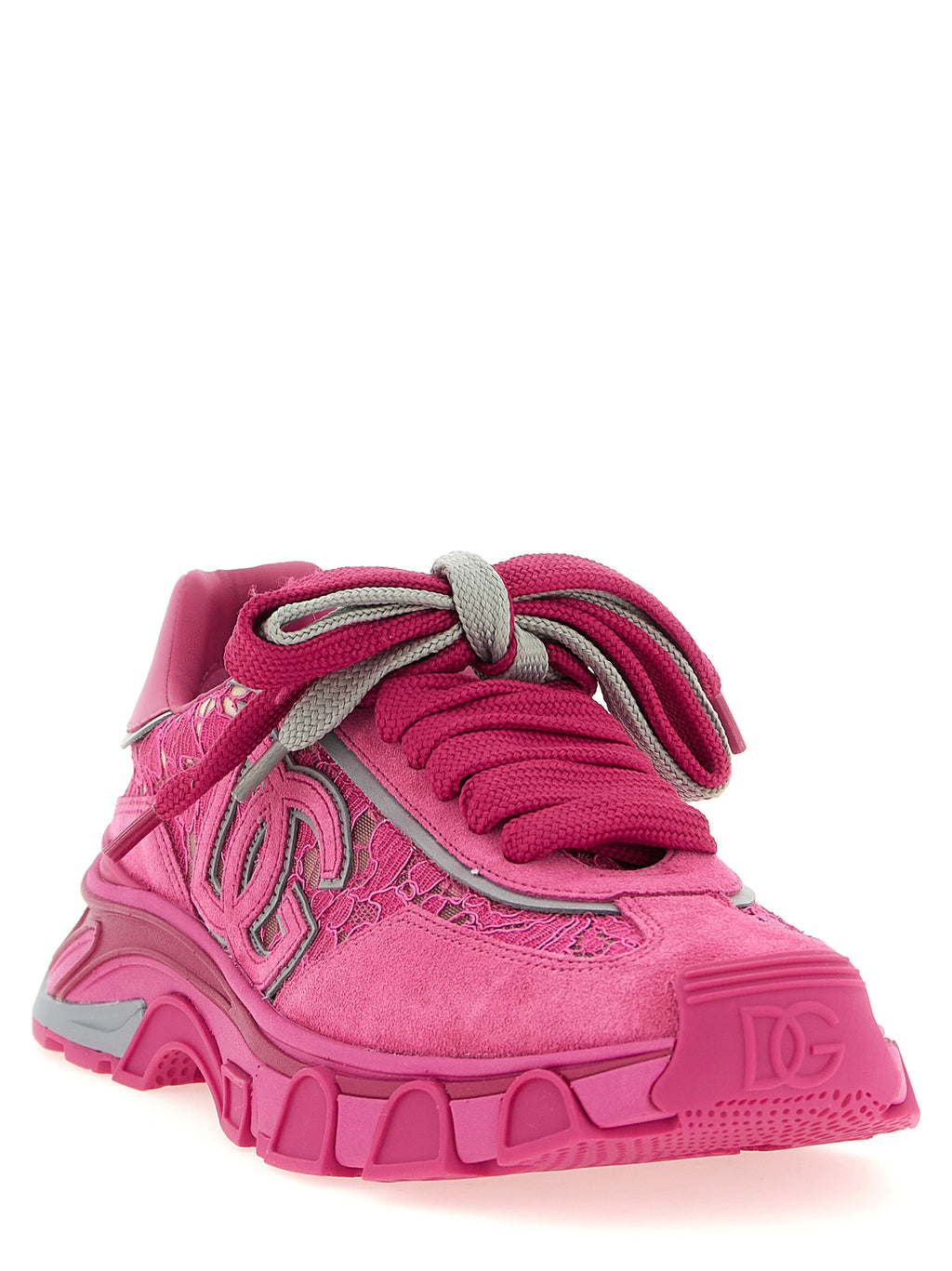 Dolce & Gabbana Fuchsia Polyamide Athletic Sneakers
