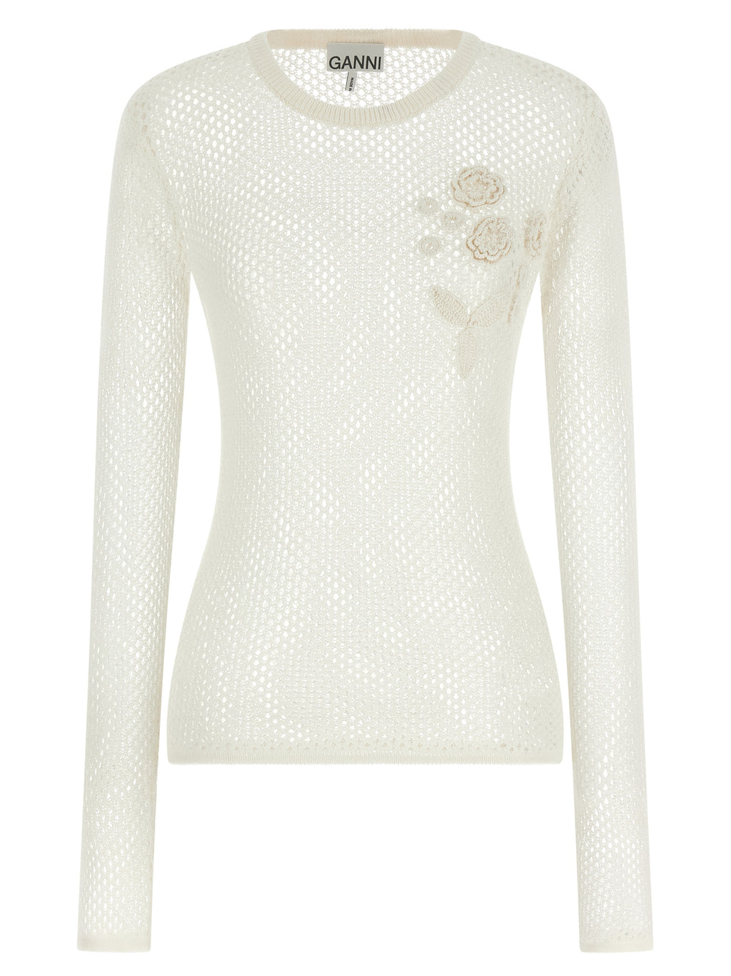 Ganni White Organic Cotton Cardigan