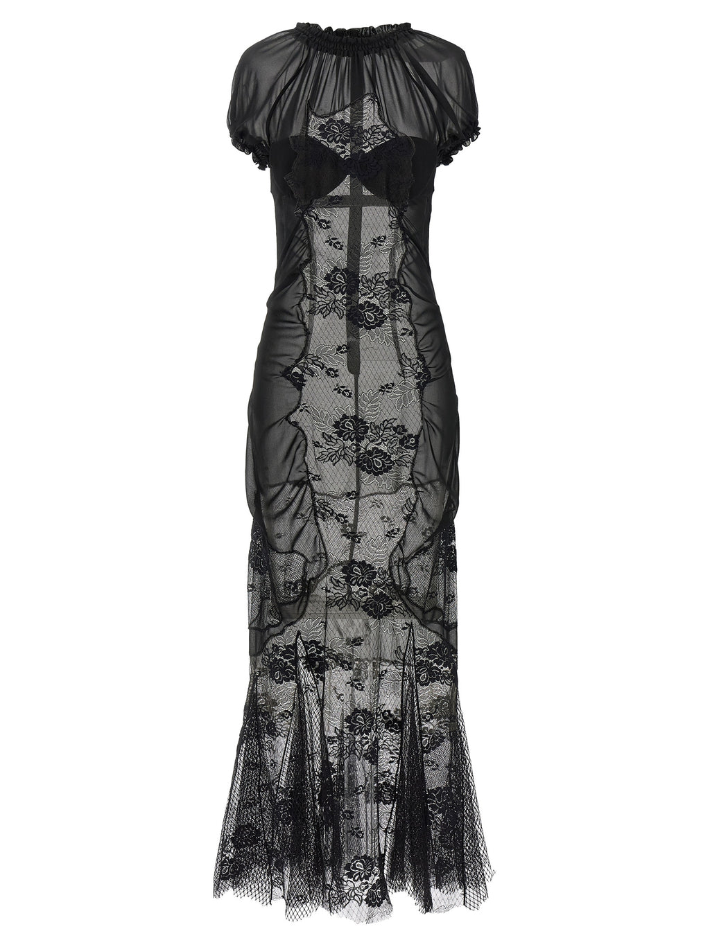 The Attico Black Cotton Midi Dress