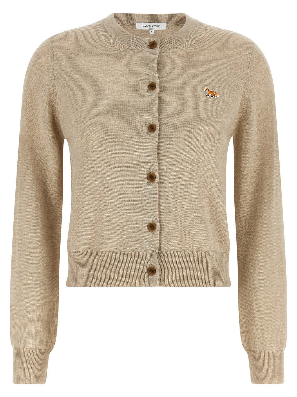 Maison Kitsuné Beige Virgin Wool Cardigan