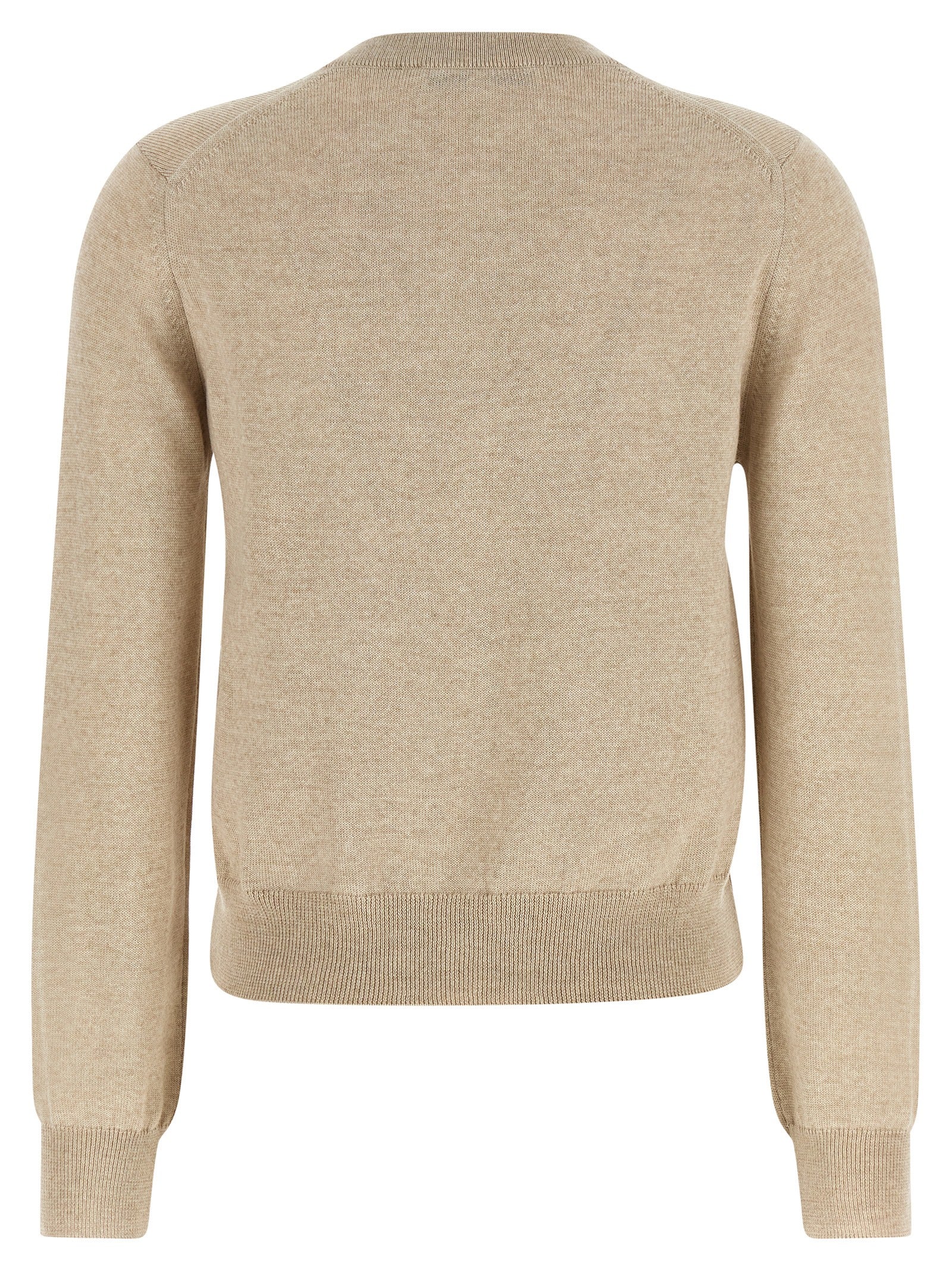 Maison Kitsuné Beige Virgin Wool Cardigan