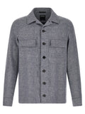 ZEGNA Blue Linen Blouse
