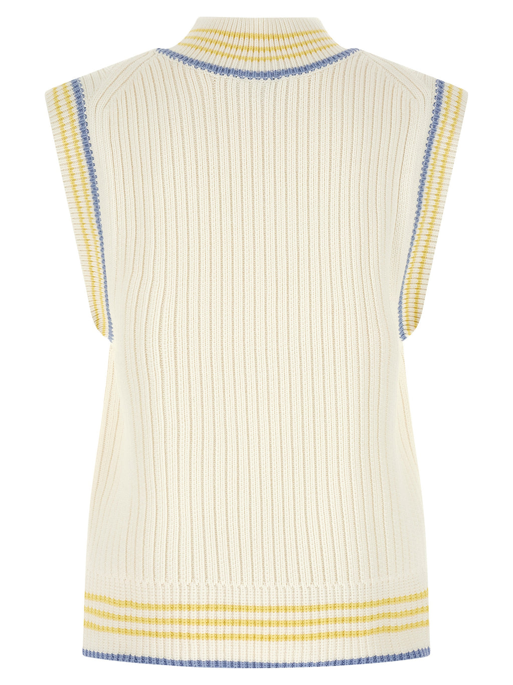 Lacoste White Cotton Sleeveles Sweater
