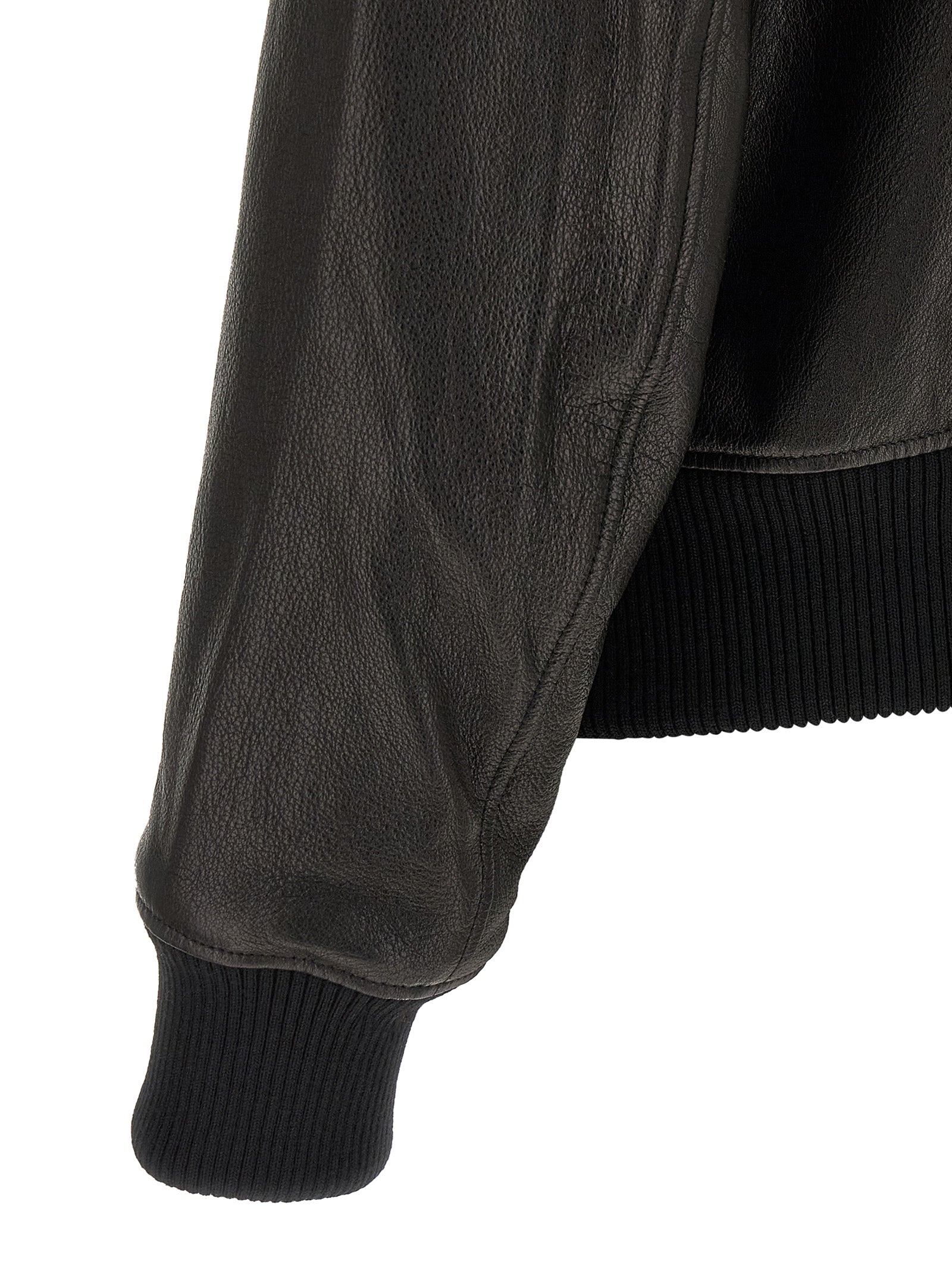 Ami Paris Black Lamb Leather Leather Jacket