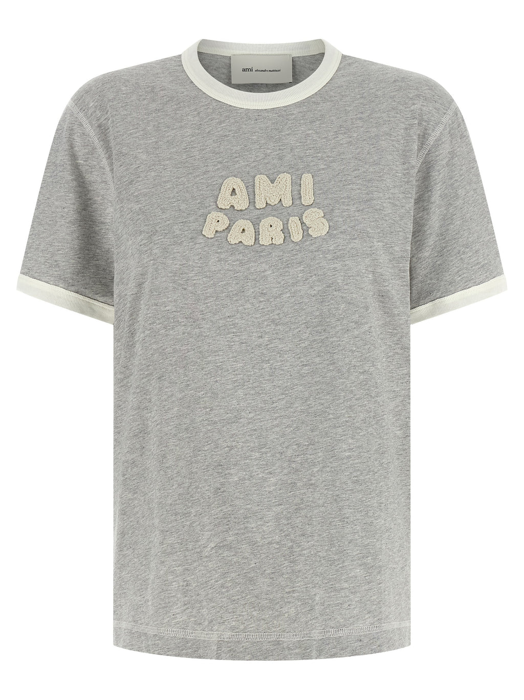 Ami Paris Gray Cotton T-Shirt