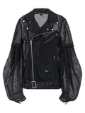 Comme Des Garçons Black Polyester Biker Jacket
