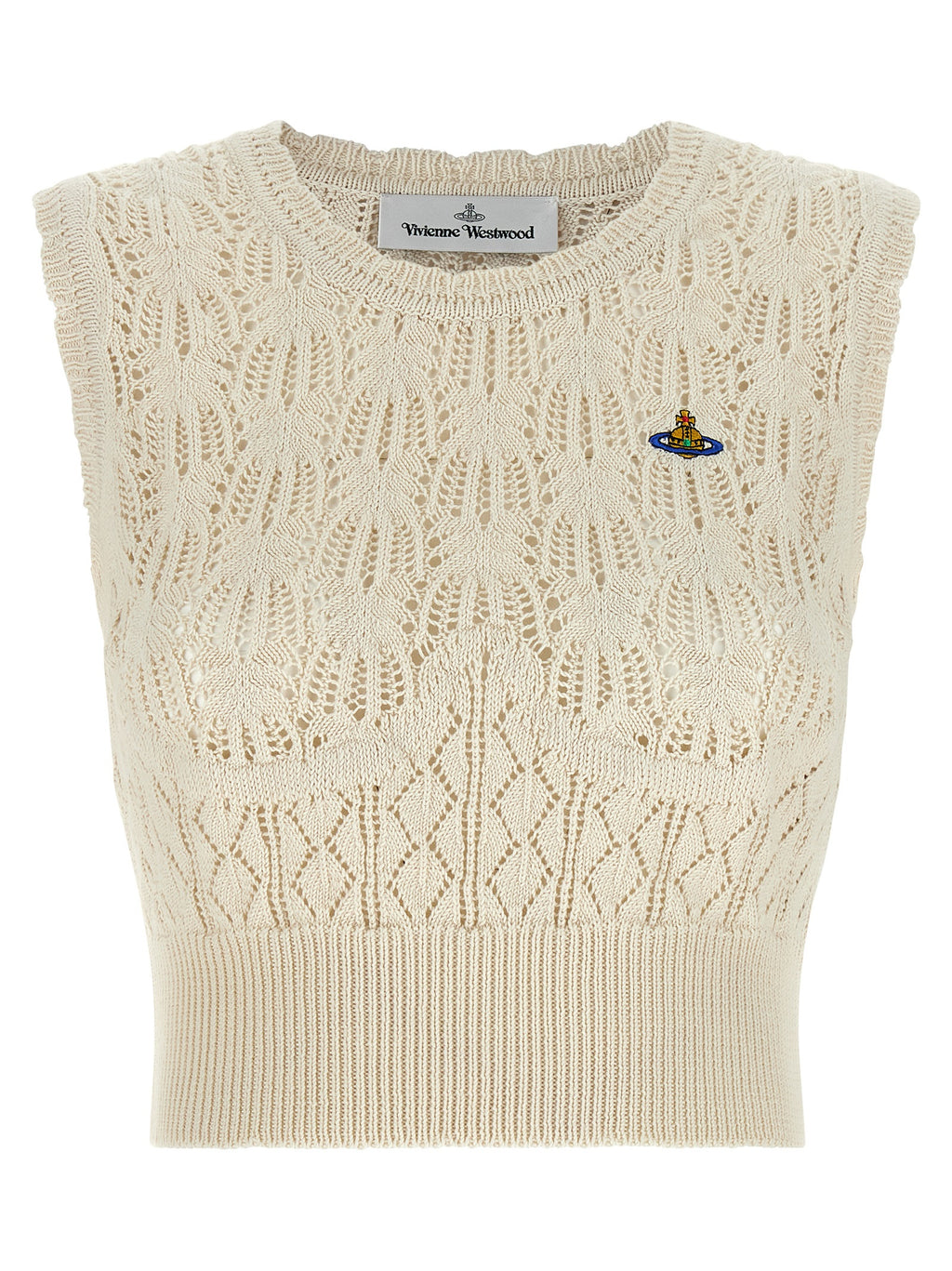 Vivienne Westwood Beige Cotton Sleeveles T-Shirt
