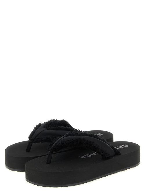Balenciaga Slides aus schwarzer Viskose