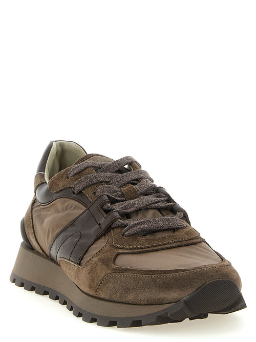 Brunello Cucinelli Bicolor-Sneakers aus Kalbsleder