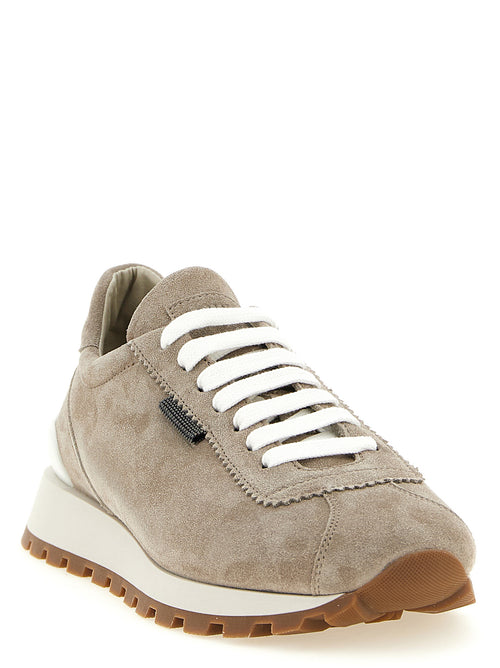 Brunello Cucinelli Sneaker aus beigem Kalbsleder