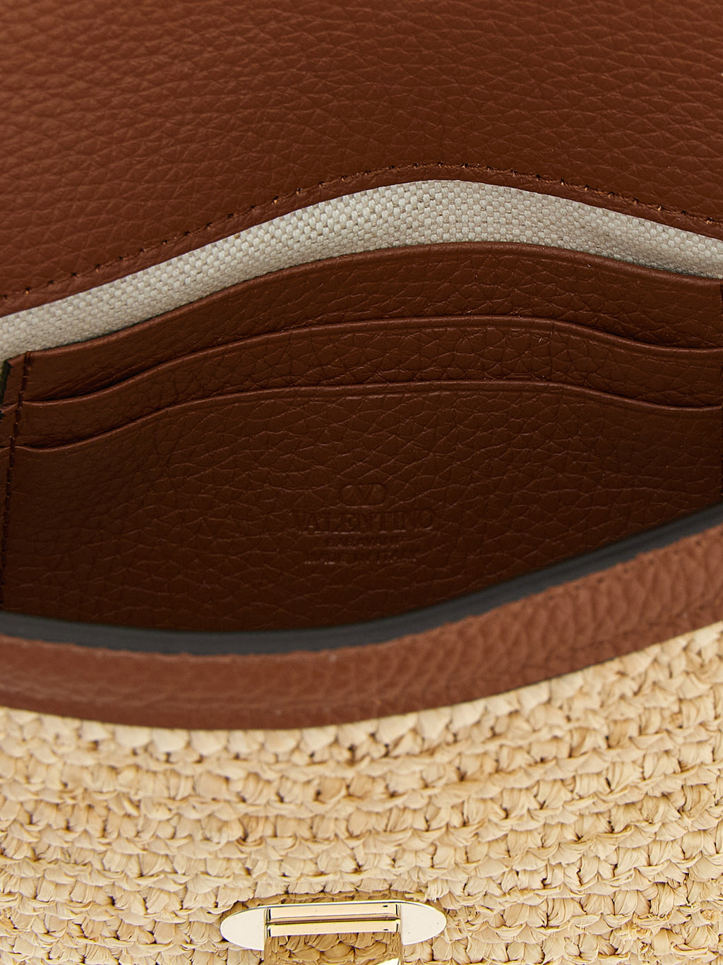 Valentino Garavani Beige Straw Crossbody Bag