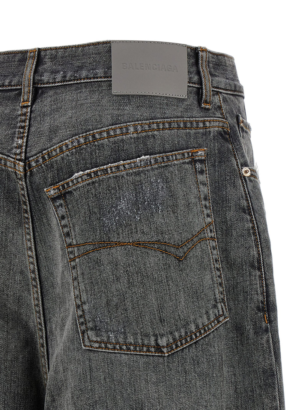 Balenciaga Gray Cotton Relaxed Fit Jeans
