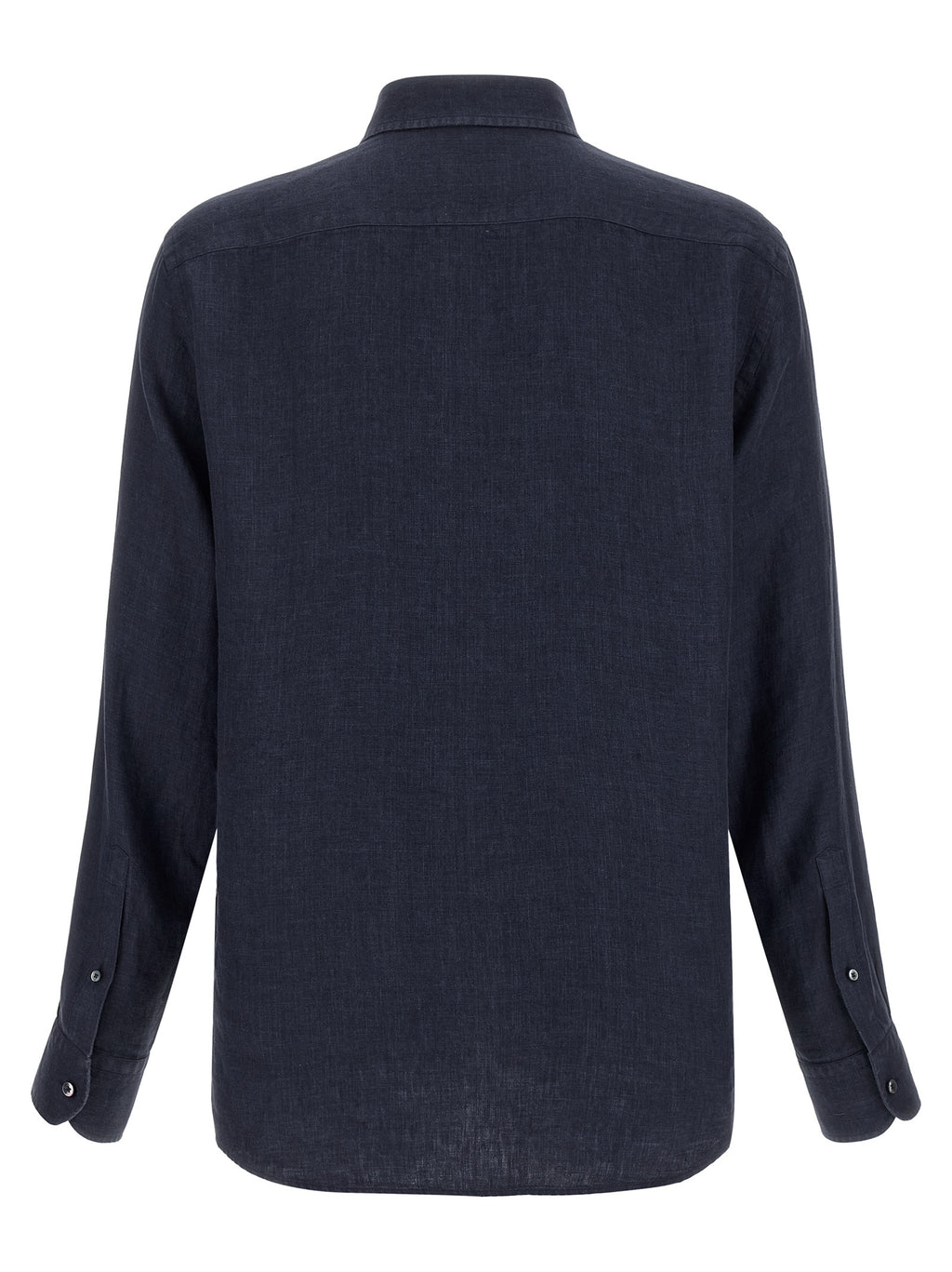 ZEGNA Blue Linen Polo Shirt